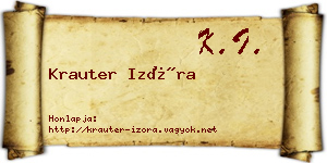 Krauter Izóra névjegykártya